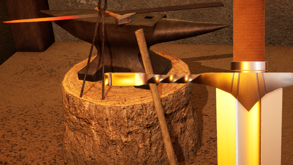 LOWPOLY MODELING & PBR TEXTURING Birth of a sword